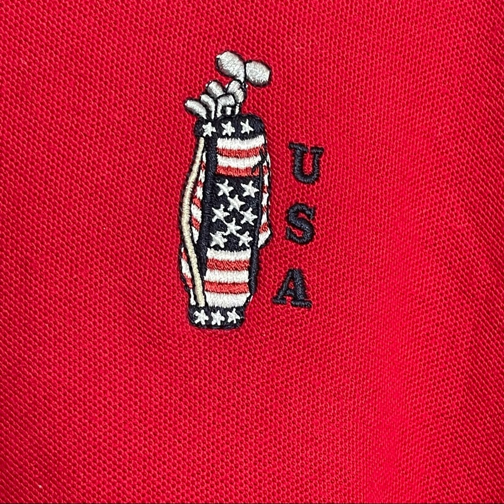 USA Golf Polo Red Embroidered Short Sleeve - Picture 4 of 16